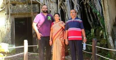 Avijit with his family on a trip to Cambodia