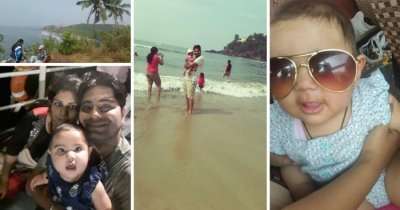Chirag with his family on a trip to Goa