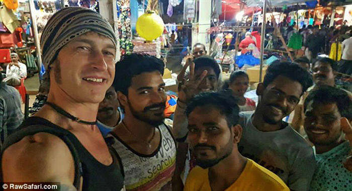 Manny and his friends on his hitchhiking experience to India