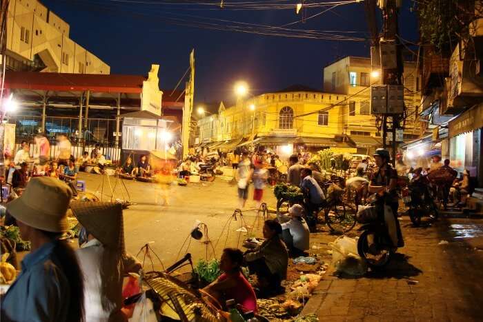 The lively night market in Hanoi