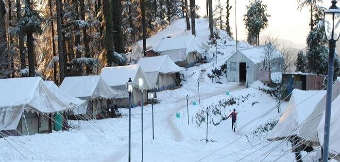 A snap from one of the places for snow camping in Kanatal