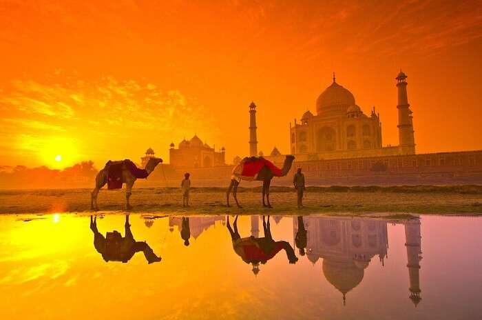 Taj Mahal view in the evening