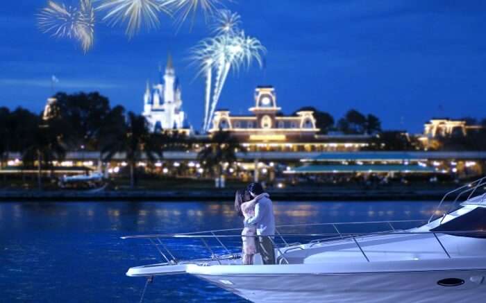 A couple in Disney World