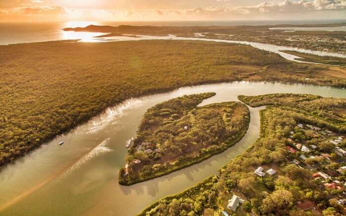 Aerial view of Makepeace Island