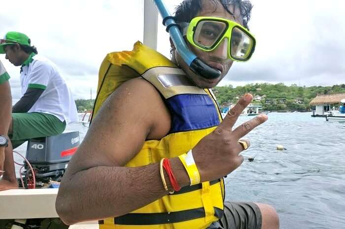 Man enjoying the snorkeling session