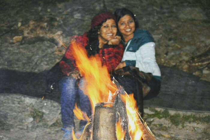Enjoying a bonfire night with friends