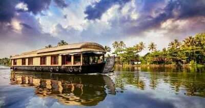 A houseboat in the backwaters in Kerala