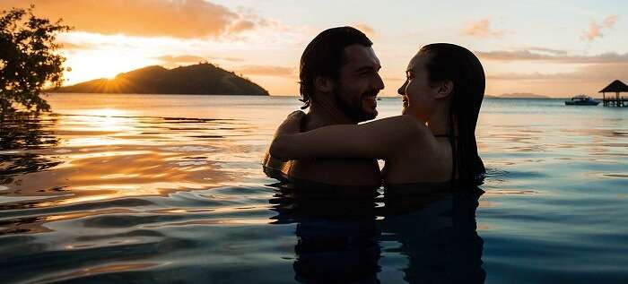 Romantic couple in Fiji Islands
