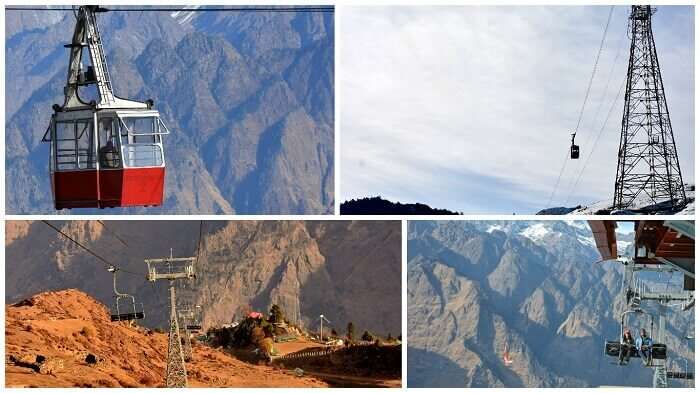 Collage showing Joshimath ropeway