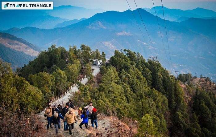 View of valley during a trek to Surkanda Devi Temple
