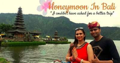 Mayank with his wife during their honeymoon in Bali