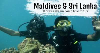 Ranjeet enjoying Scuba diving during his honeymoon trip to Sri Lanka