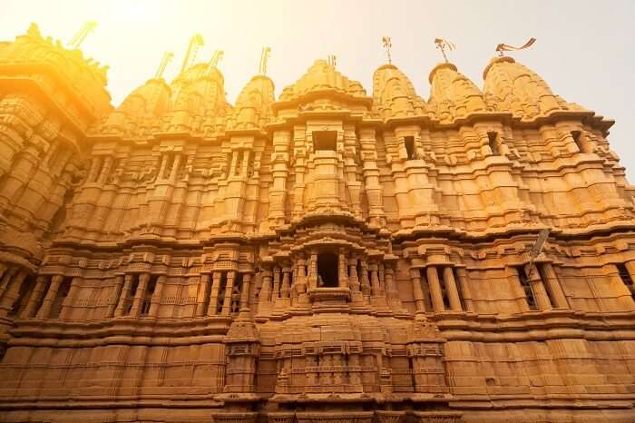 Ancient sandstone made Hindu Temple inside Golden fort of Jaisalmer