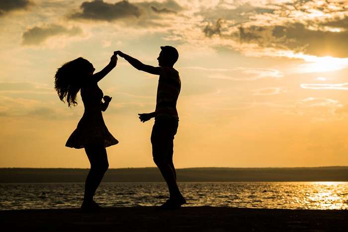 Couple enjoying a romantic dance