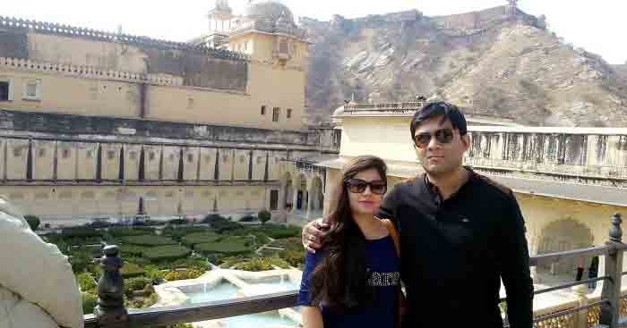 Sourav with his wife in Jaipur