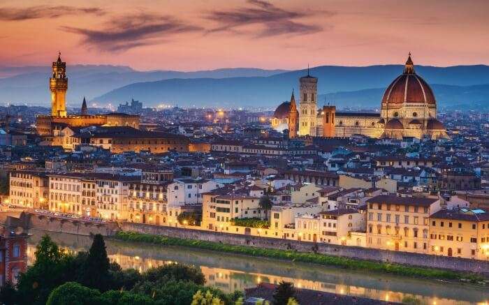 View of Florence during sunset