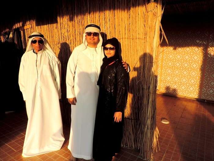 Family in Dubai desert