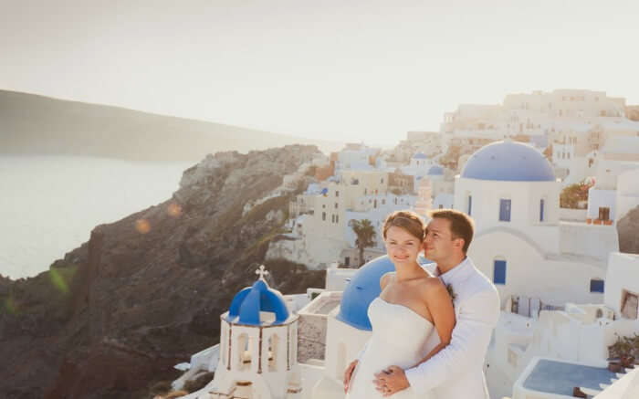 A couple in Oia 