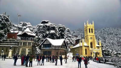 A blissful view of Christ church in Shimla which is among the best places to visit in India in June