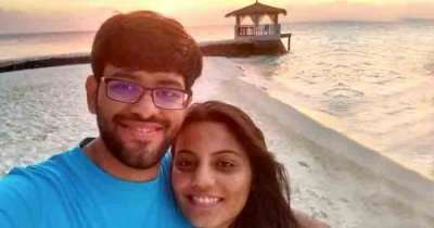 Aviral with his wife in Maldives