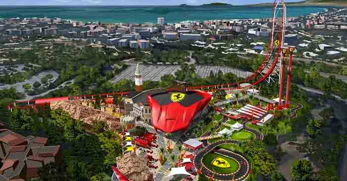 Aerial view of Ferrari land in Spain