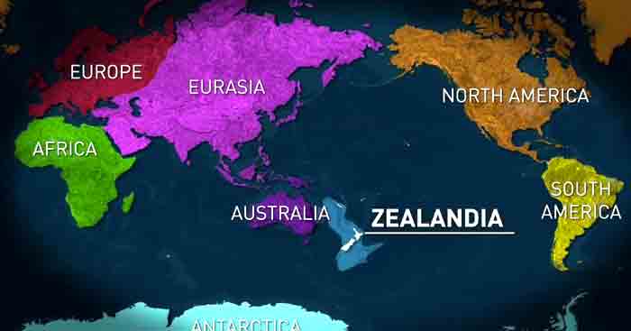 Map Of Zealandia Continent A New Continent, Zealandia Found Under The Pacific Ocean