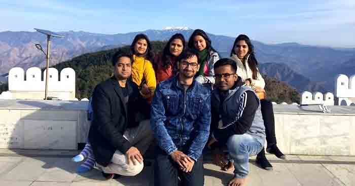 Vaibhav with friends on a trip to Chail