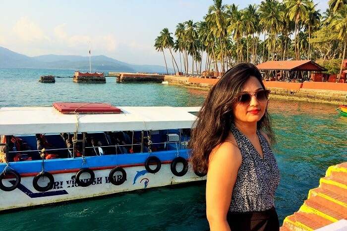 Female traveler at the beach in Andaman