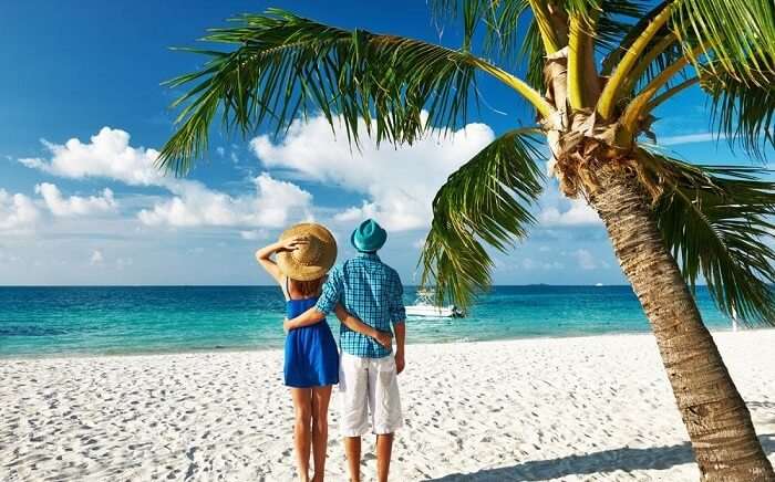 couple at maldives beach