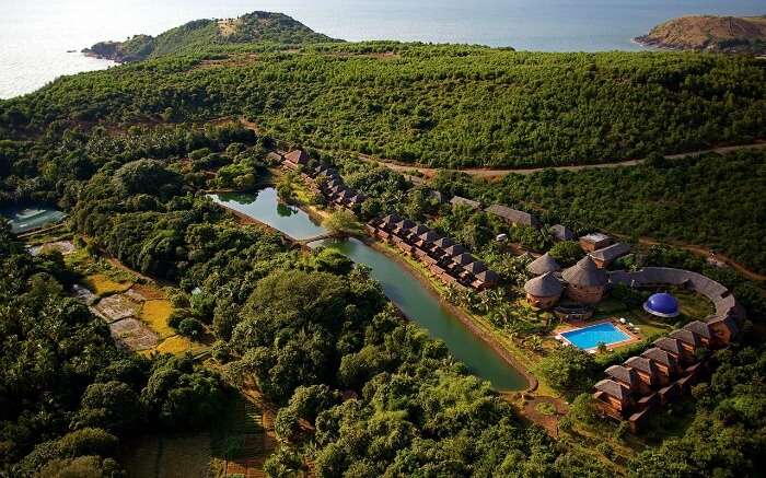 Bird’s eye view of Gokarna - one of the best mini moon destinations