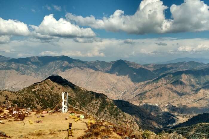Mountain view of Mussoorie on a beautiful day