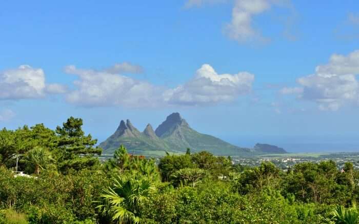  View of Trois Mamelles in Mauritius from Curepipe