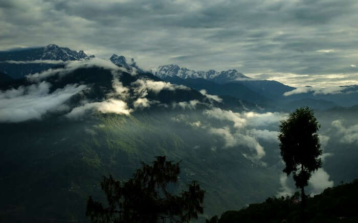 Cloud-kissed mountains in Pelling - one of the best mini moon destinations