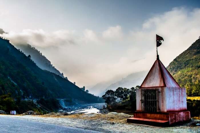 Temple by the highway en route to Ranikhet in Uttarakhand