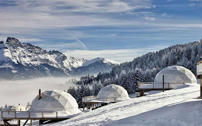  Whitepod in Switzerland- one of top glamping honeymoon destinations in the world