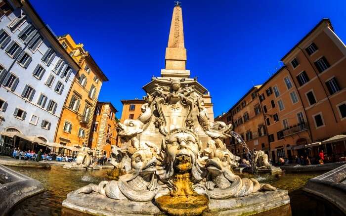 A fountain in Rome