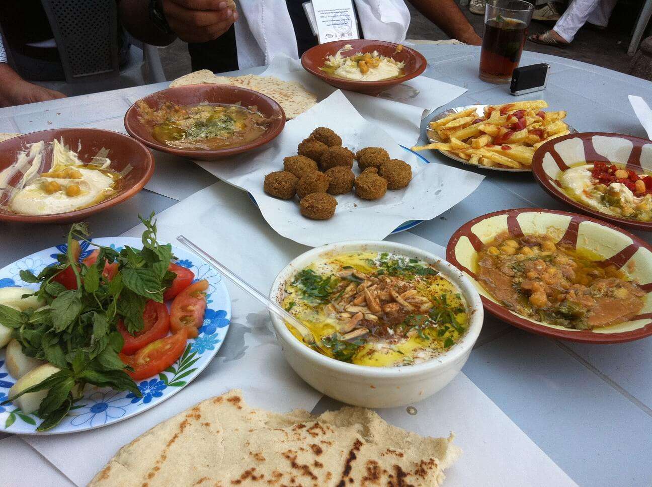 Jordanian authentic food on table