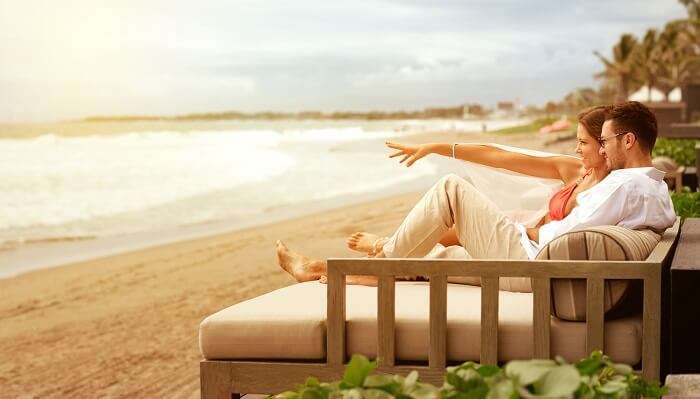 Romantic couple on the beach