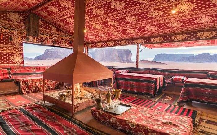  Dining area in Bedouin Lifestyle Camp Wadi Rum 