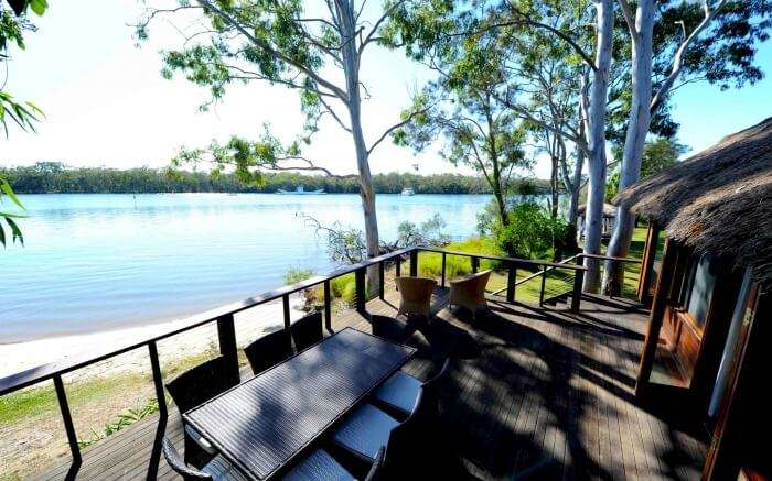 View of the sea from Makepeace Island in Australia