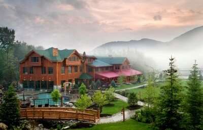 The glorious view of Whiteface Lodge in the USA