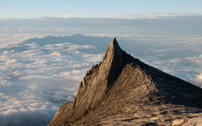 cloudy view from Mount Kinabalu in Malaysia