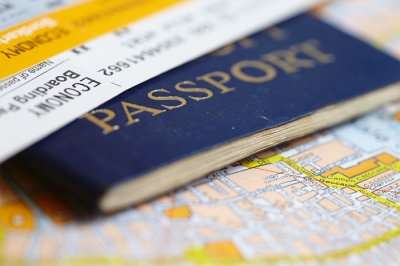 A passport snap with a map