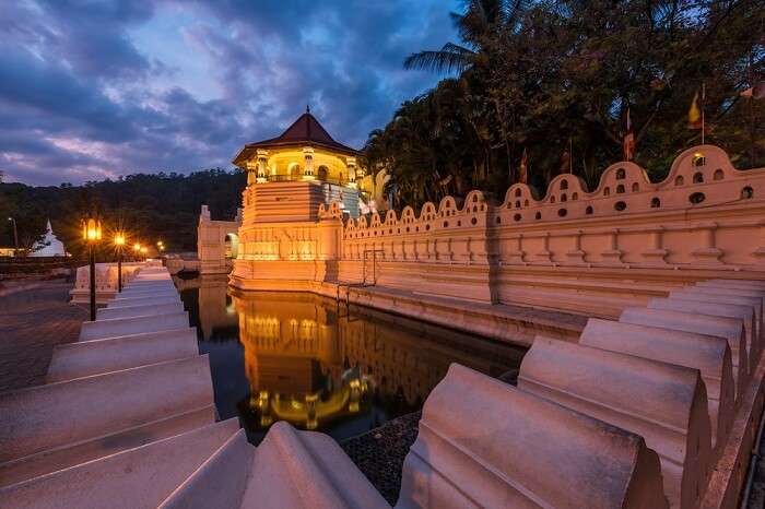 Temple of the Sacred Tooth Relic at Kandy in Sri Lanka