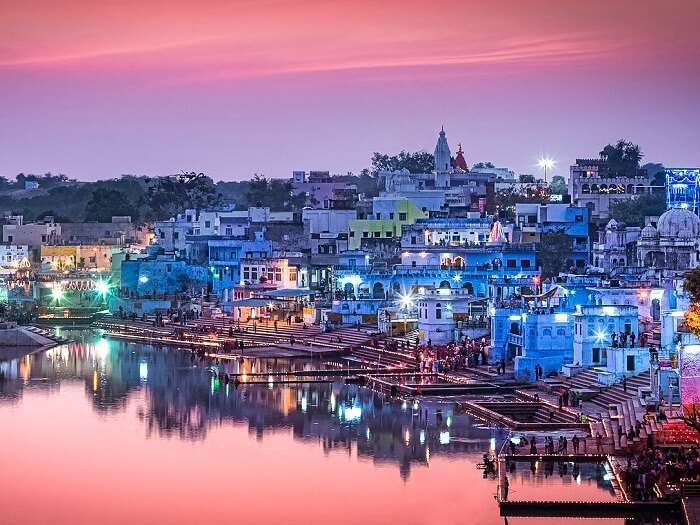 An evening shot of the water body in Ajmer region