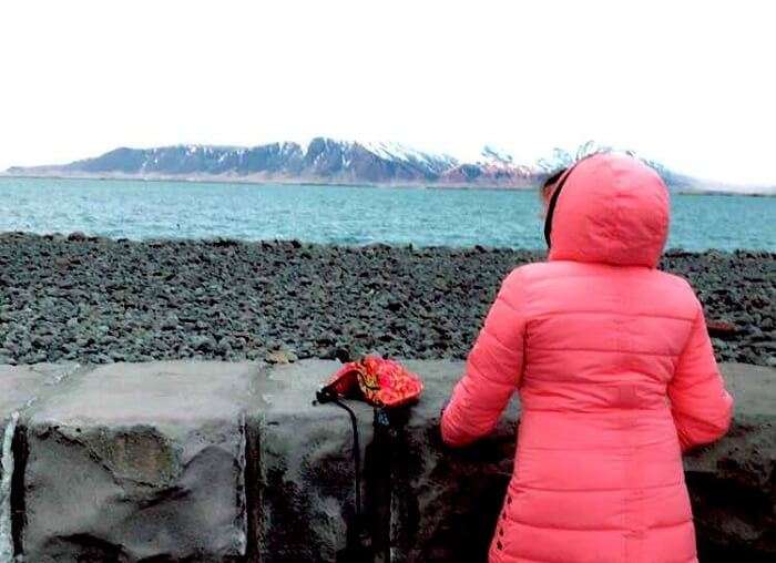 female traveler in Iceland