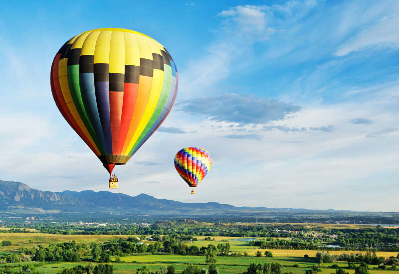 two colorful hot air balloon in the sky