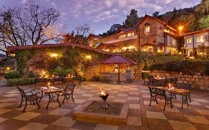 A beautiful resort with a huge lawn in Nainital