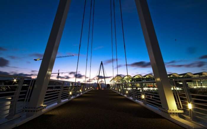 A night view of Viaduct bridge in New Zealand