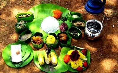 Traditional Manipuri food on banana leaves, Manipur being one of the Seven Sisters of India 